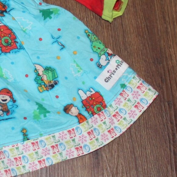 Girls Chris N Missy Peanuts Holiday Christmas Dress Red Blue Long Sleeve size 3T - Picture 4 of 4